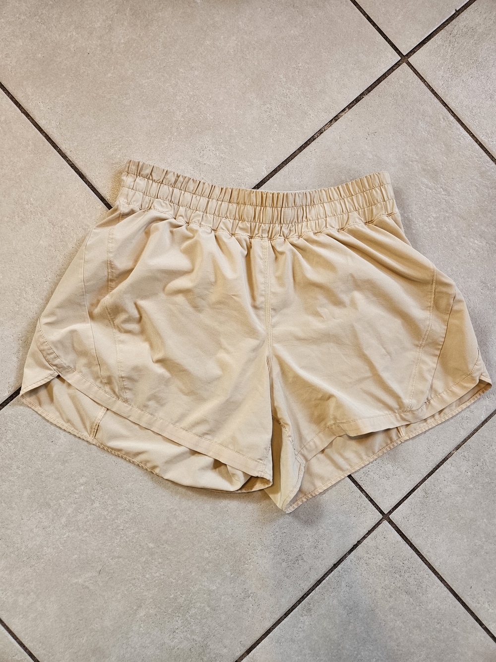 lululemon athletica Light Yellow Elastic-Waist Athletic Shorts